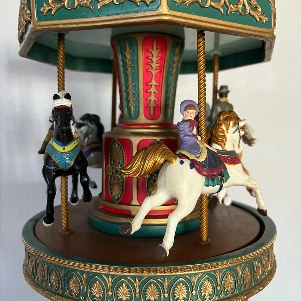 Vintage Mr Christmas Animated Holiday Carousel Merry Go Round Musical
